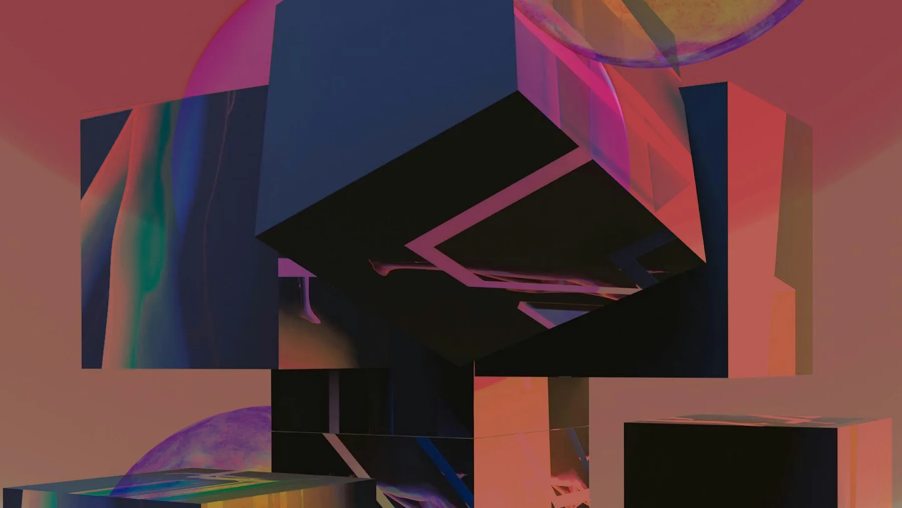 An abstract composition of intersecting geometric planes.